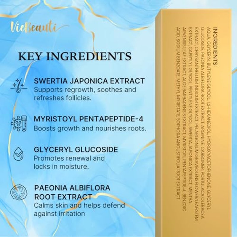 VieBeauti Eyebrow Growth Serum 5mL: Eyebrow Serum to Grow Brows with Advanced Formula to Boost Longer Fuller and Thicker Looking Eyebrows