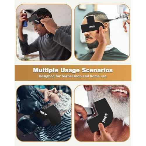 2PCS Barber Accessories for Haircut & Beard Lineup, Enhancement Card for Barbers & Beginners, Essential Shaping Tool for Beard Trimmer Hair Clipper Hair Fiber Enhancements Barber Spray (V-Shaped)