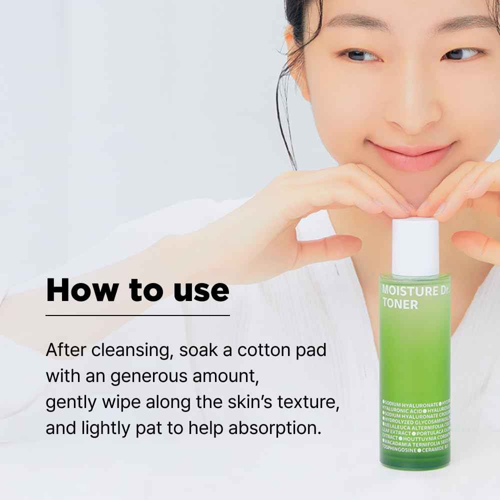 ISOI Moisture Dr. Soothing Toner, Lightweight Hydrating Toner for The Face with Tea Tree Ceramide & Hyaluronic Acid for Skin Barrier Support, Korean Skin Care (4.39 fl. oz/130ml)