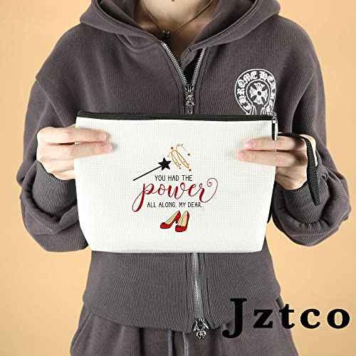 Jztco Inspirational Gifts for Women Her Wi-zard of OZ Gifts Ruby Fans Gift The Power Bag Encouragement Birthday Gifts for Women Her Girls Friend Sister You Had The Power All Along My Dear Makeup Bag