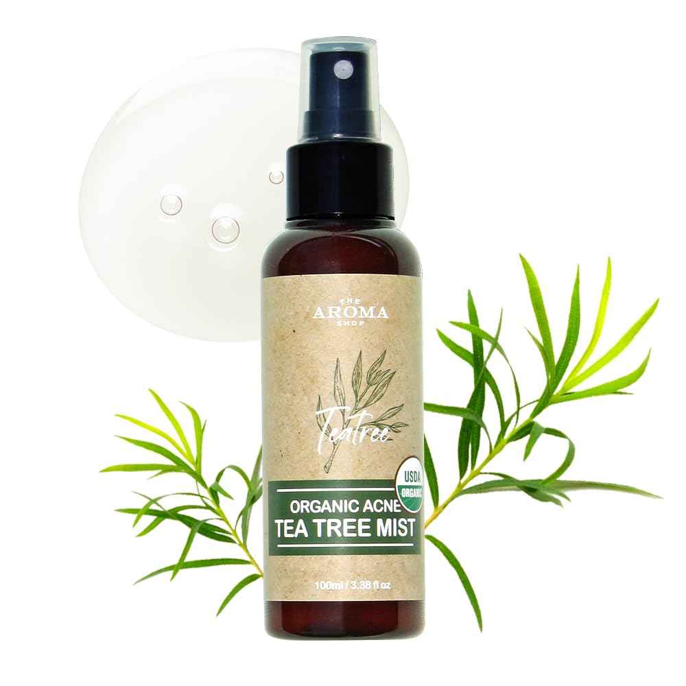 [USDA Certified] TheAromaShop Organic Acne Tea Tree Mist Korea Atonanda Facial & Bag & Body & Face Spray -Acne Skin Care Natural Ingredients - 3.38 fl. oz