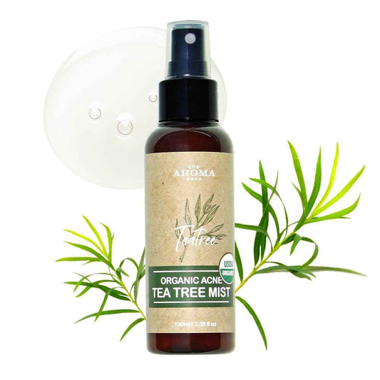[USDA Certified] TheAromaShop Organic Acne Tea Tree Mist Korea Atonanda Facial & Bag & Body & Face Spray -Acne Skin Care Natural Ingredients - 3.38 fl. oz