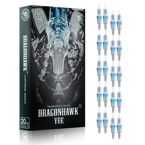 Dragonhawk Yue Magnum Tattoo Needles - 20Pcs 1207M Disposable Tattoo Cartridge Needles Color Packing Professional Tattoo Supplies for Rotary Pen Machine Gun