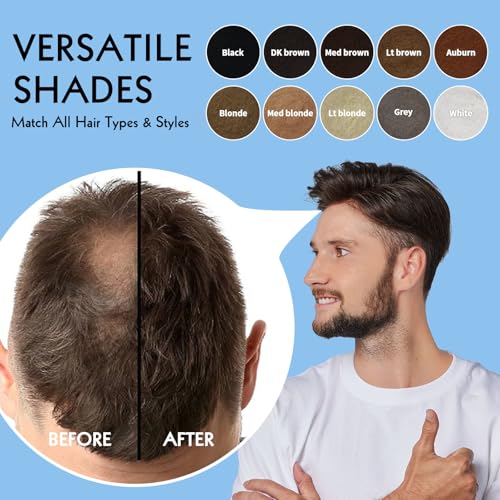 Hair Fibers for Thinning Hair - Hair Building Fibers for the Appearance of Thicker, Fuller Hair, Hair Thickening Fibers for Men and Women - Easy to Apply & Remove, 27.5g/ 0.97oz (Dark Brown)