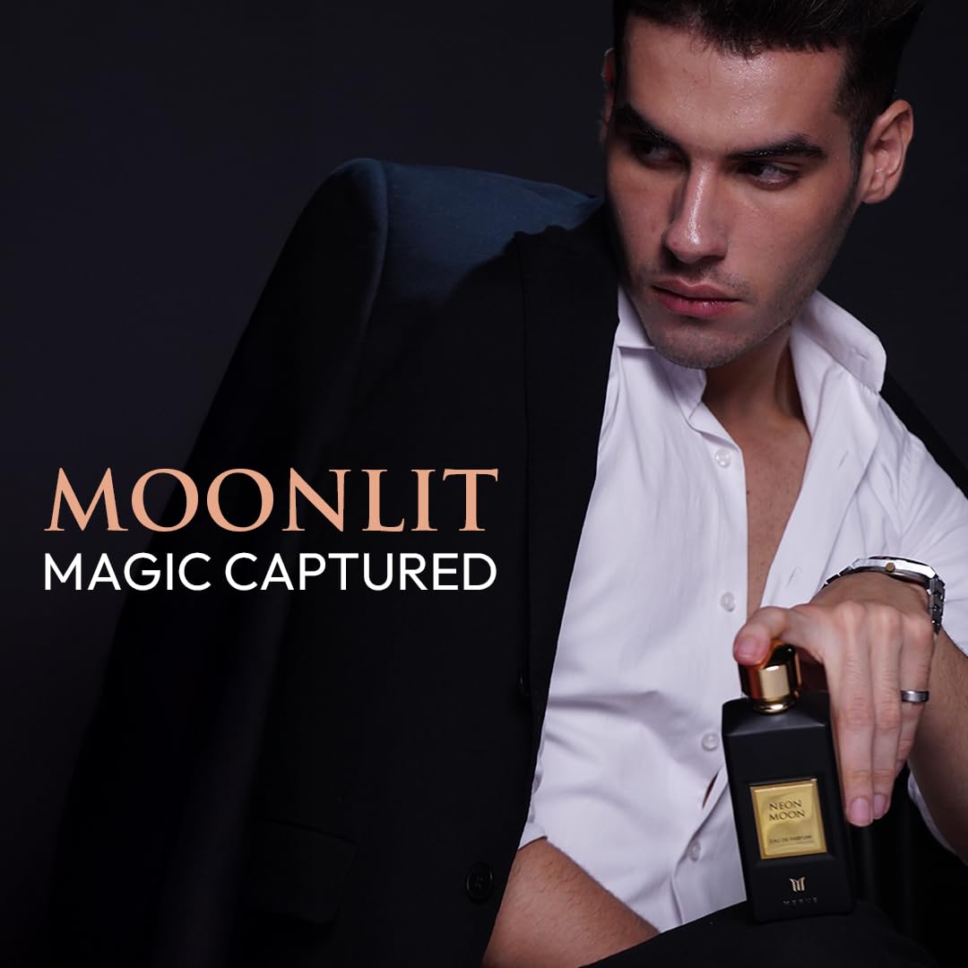 Merve Neon Moon Premium Long Lasting Fragrance Luxury Scent For Unisex | Spicy, Oud, Saffron | Last All Day | 3.4 Ounces