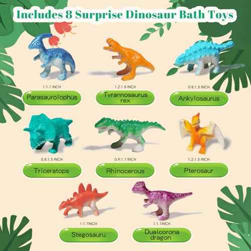 Kids Bath Bombs with Surprise Inside, XXL Large Dinosaur Bath Bombs 8pcs Bath Bomb Set with Toys Inside, Dino Toy Gifts for Kids Age 3 4 5 6 7 8 9 10 11 12