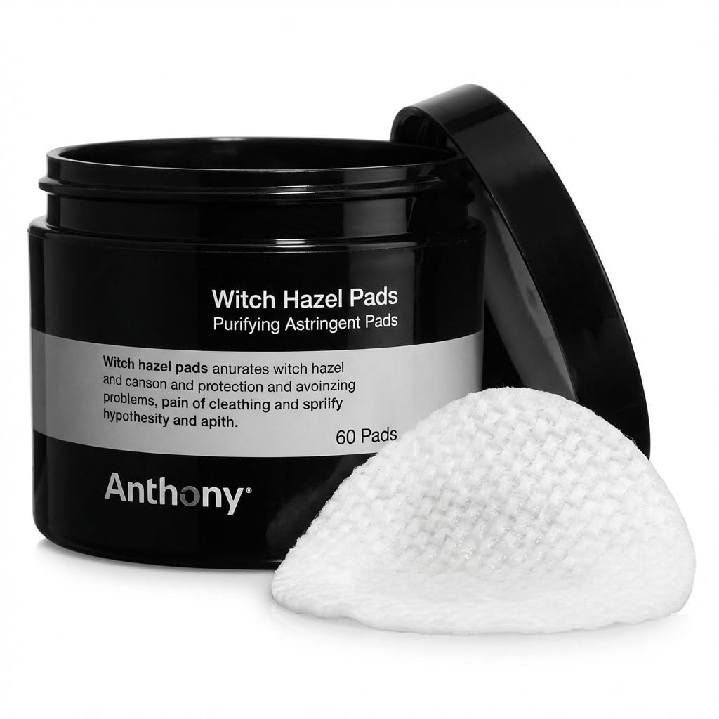 Anthony Witch Hazel Pads Pore Cleaner: 60 Count, Purifying Astringent Cleansing Toner Pads – Aloe Vera, and Citrus Mint, Eliminate Impurities, Minimize Pores and Control Shine