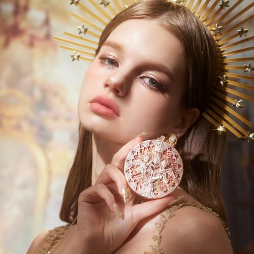 Flower Knows Little Angel Embossed Highlighter - Moonlight White Highlighter Powder,Long-Lasting Moonlight Glow,Creamy White&Subtle Warm Shimmer,Velvet & Weightless Finish(L03 Chanting Anthem)