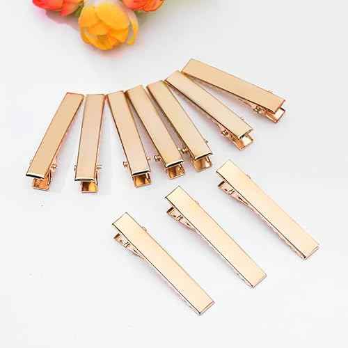 120pcs Mixed 4 Sizes KC Gold Flat Single Prong Alligator Hair Clips 35/45/56/75mm for DIY Craft (KC Gold)