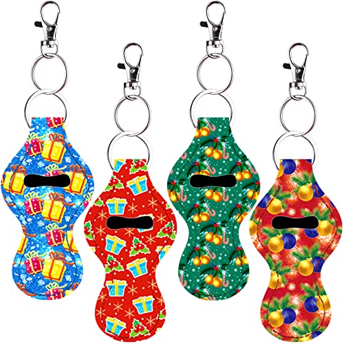Duufin 24 Pieces Chapstick Holder Keychains Lipstick Holder Keychains