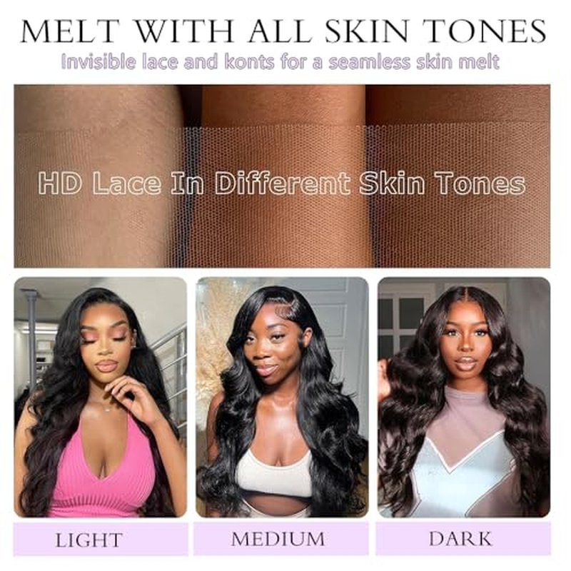 7x6 Body Wave Glueless Wigs Human Hair Pre Plucked Pre Cut 250% Density Drawstring Wig Human hair 7x6 HD Lace Front Wigs Human Hair for Black Women Pre Everything Ready to Go Wig 16inch