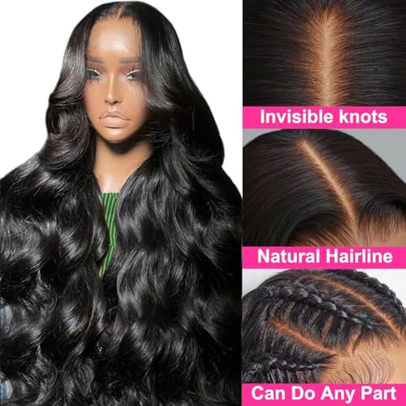 ITODAY 28 Inch Body Wave Lace Front Wig 100% Human Hair HD 200% Density13x4 Lace Frontal Wigs Human Hair Pre Plucked Free Part with Baby Hair