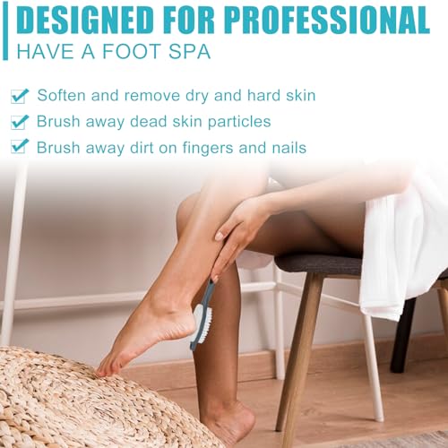 Foot File Callus Remover-2 Pcs 4 in 1 Foot Scrubber Dead Skin Remover for Feet,Pumice Stone, Foot Rasp and Sand Paper for Home Foot Care,Foot Brush for Shower (Grey Pedicure Foot File)