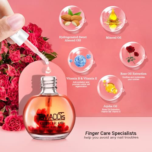 TsMADDTs Manicure Tools Kit Nail Care Kit with 3PCS Files, 2PCS Buffer Blocks, 2PCS Polishing Buffers, Cuticle Nipper, Pusher and Cuticle Oil