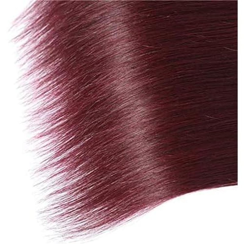 Augfst Brazilian Virgin Human Hair Bundles Burgundy 99J Straight Wave Bundles Human Hair 24 26 28 inch Unprocessed Brazilian Wine Red Quick Weave Hair for Black Women