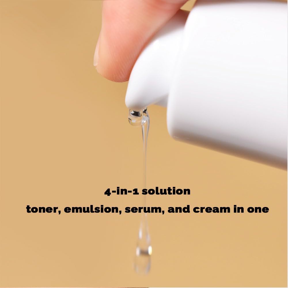 PRETTYSKIN Hydrating Rice Facial Serum with Rice Bran Water & Niacinamide – 4-in-1 Toner, Emulsion, Serum & Cream | Nourishing Daily Korean Skincare for Sensitive and Dry Skin 5.07 fl oz (Rice)