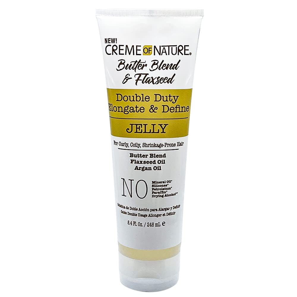 Creme of Nature Butter Blend & Flaxseed– Pudding, Jelly & curl Definer 7 Booster – for Curly, Coily, Shrinkage-Prone Hair – Styling Bundle Collection Set 3 PCS