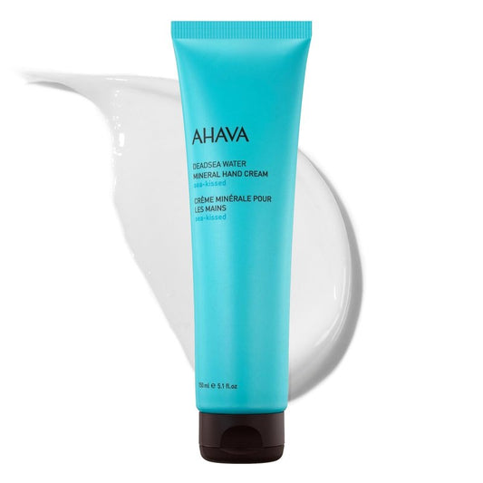 AHAVA Dead Sea Water Mineral Hand Cream, Sea-Kissed - Hand Moisturizer For Dry Cracked Hands, Light & Fast Absorbing, Enriched with Dead Sea Mineral Blend Osmoter, Witch Hazel & Allantoin, 5.1 Fl.Oz