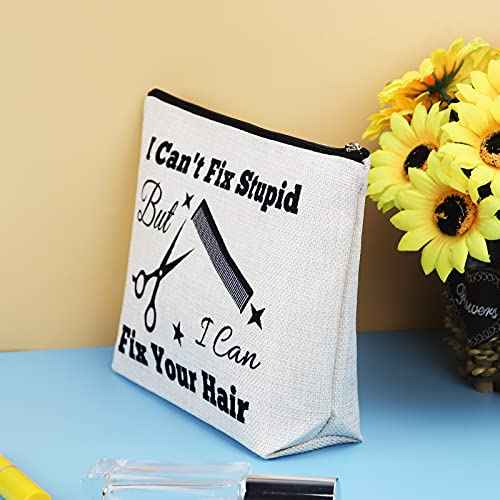 Hairdresser Gifts Hair Stylist Makeup Bag Hair Stylist Gifts Cosmetic Bags Funny Hair Dresser Gift Cosmetic Pouch Zipper Makeup Case Christmas Inspirational Graduation Gift for Hairdresser