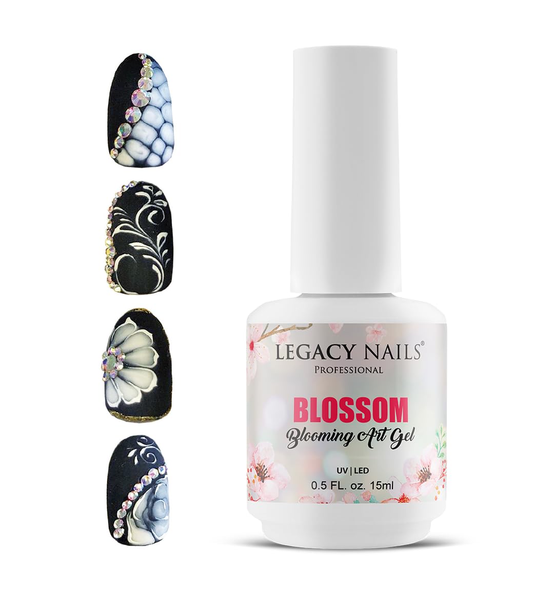 Legacy Nails Professional BLOSSOM ART GEL 0.5oz. - Clear Blooming Gel for Stunning Nail Art Effects, Marble, Tie-Dye & Floral Designs – Easy Application, Long-Lasting, UV/LED Curable