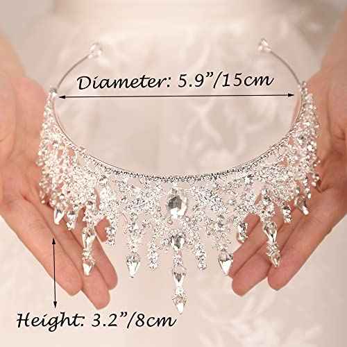 JWICOS Tiara Crown for Women Bridal Wedding Headband Hair Accessories for Birthday Prom Pageant Costume Party Wedding