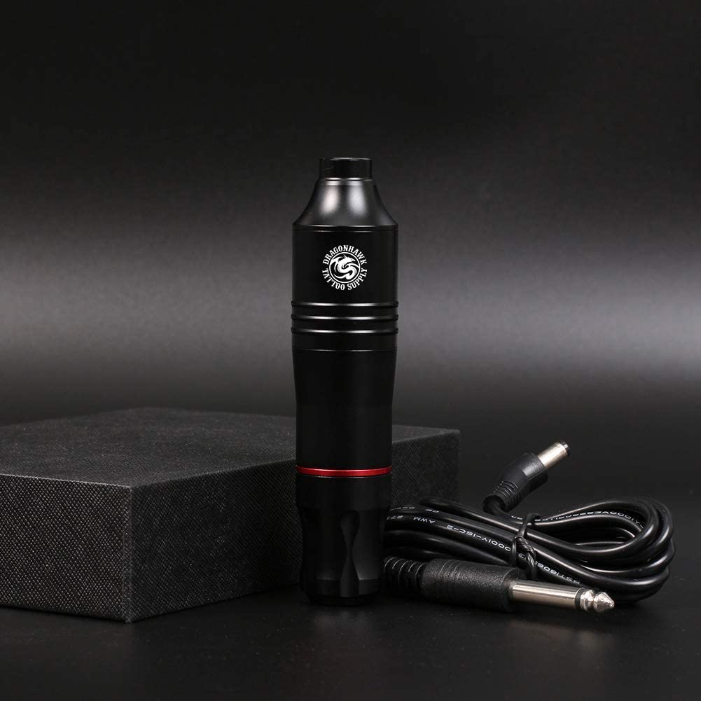 Dragonhawk Atom Tattoo Machine Kit, 3.5mm Stroke Cartridge Pen, Black