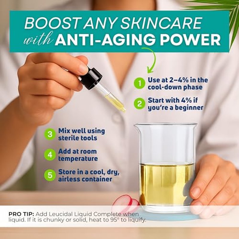 Skin Perfection Leucidal Complete Protection Moisturizing Water-based DIY Beauty Synthetic Preservative Alternative Radish Root Liquid + AMTicide Coconut Lactic Acid Lotion Making Supplies