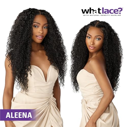 Sensationnel What Lace 13X6 Wigs - Aleena Lacefrontal Hand Tied Glueless Synthetic With Natural Density Preplucked Hairline (1B OFFBLACK)