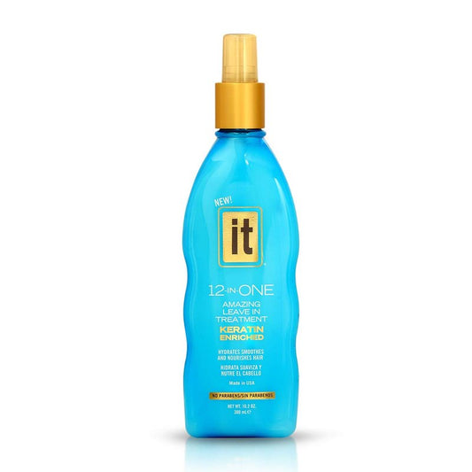 Freeze It 12-in-One Amazing Leave-in Hair Treatment Spray- Infused with Keratin, Borage Oil for Hydration, Smoothness, Nourishment - Strengthens, Protects Dry & Damaged Hair