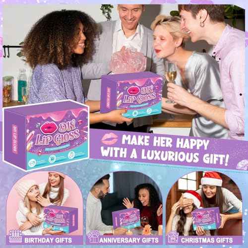 JCOOS DIY Lip Gloss Making Kit - 63PCS Diamond Matte Lip Gloss Base, Tubes & Pigment - Teen Girl Gifts