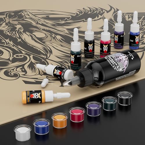 Beginners Wireless Tattoo Gun Kit - Professional 1,600 mAh Rotary Tattoo Pen Set, Complete Tattoo Machine Kits with 20Pcs Cartridge Needles for Beginner Artists Tattoo Supplies