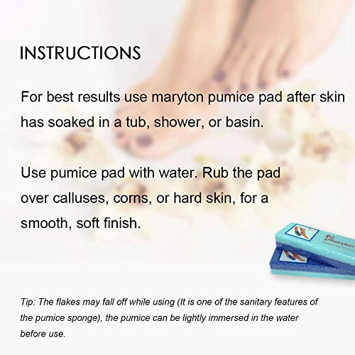 Maryton Foot Exfoliator File Scrubber Sponge Pedicure Tool Callus Remover for Feet, Salon Foot Scrub Pads Pedi Gifts for Men Women, 2pcs