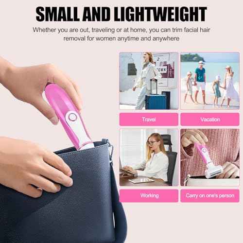 Women Face Epilator, 4-in-1 Body Shaver and Facial Epilator, Hair Removal for Face, Waterproof Facial Hair Remover for Armpits, Arms, Legsm, Bikini