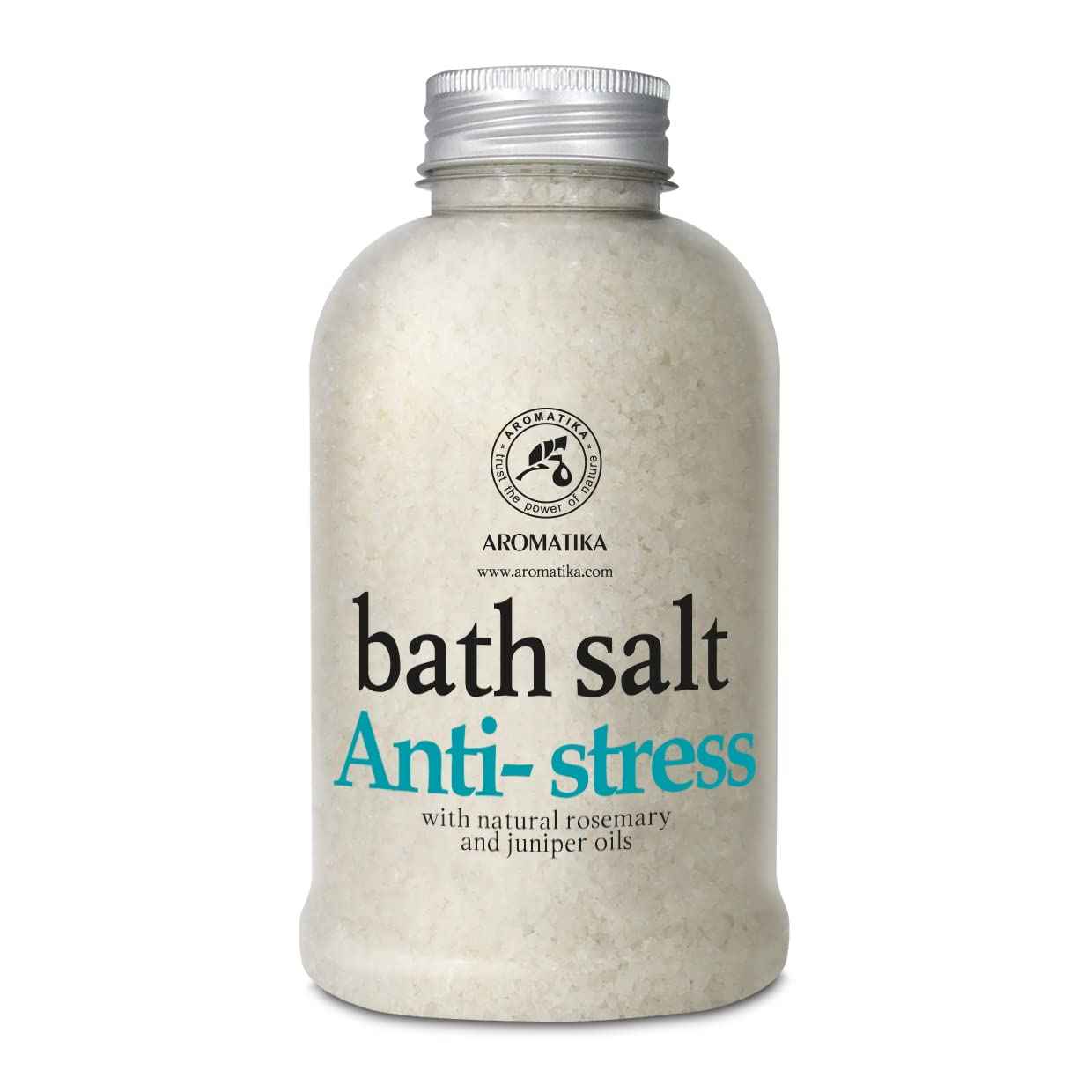 De-Stress Bath Salt 21.16 Oz w/Natural Rosemary & Juniper Oils - Natural Bath Sea Salts 600g - Best for Good Sleep - Relaxing - Calming - Body Care - Beauty - Aromatherapy