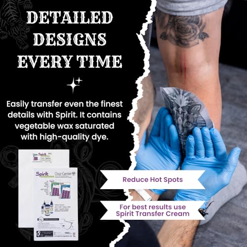 Spirit¢ç Tattoo Clear Carrier, 14 Inch - Thermal Tattoo Paper Transfer, Panenka Machine Recommended Tattoo Transfer Paper, Proudly Made in The USA