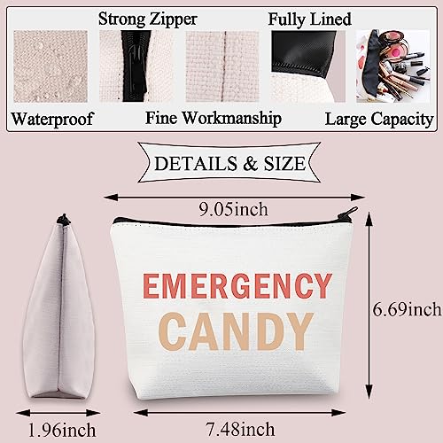 BDPWSS Emergency Candy Makeup Bag Candy Lover Gift Emergency Food Bag For Women Girls Sister Friends Graduation Gift (Emergency Candy)