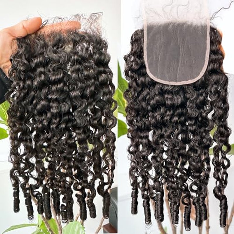 YMS 3C4A Burmese Curly Human Hair Transparent HD Lace Closure 22 Inch Unprocessed Burmese Raw Hair Real Human Hair 16A Natural Color Human Hair 5x5 Lace Closure