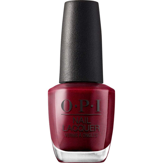 OPI Nail Lacquer Bogotá Blackberry | Opaque Dark Red Pearl Chip Resistant Nail Polish | Fast Drying, Streak Free