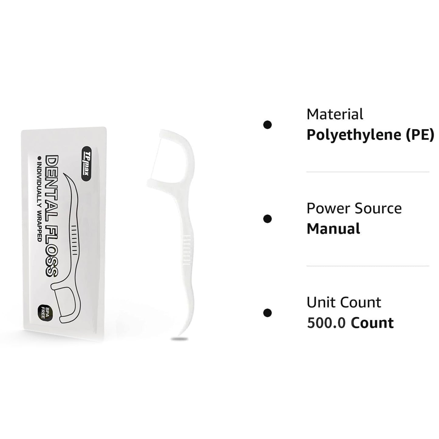 500 Count Dental Flossers Each Individually Wrapped, Floss Singles Bag, Travel Hotel Restaurant Office Car Dental Floss, Floss Picks Oral Care Teeth Clean Flat Wire