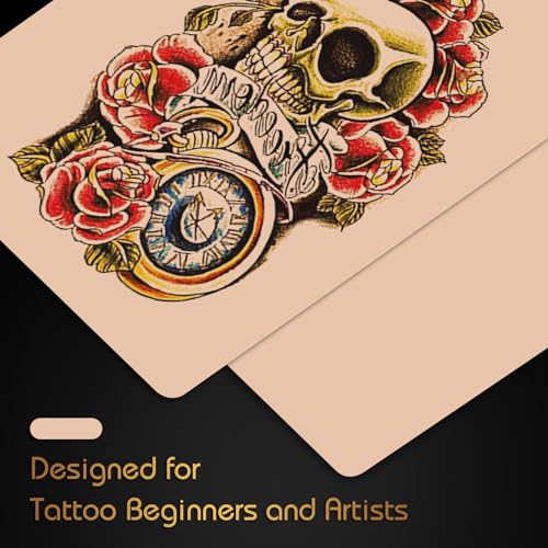 3MM Fake Skin and Transfer Paper Kit - Jconly 30pcs Tattoo Skin and Transfer Paper Kit Includes 10pcs Best Silicone Thick Skin Double Sided, 20Pcs Stencil Paper Tattoo Supplies Tattoo Kit