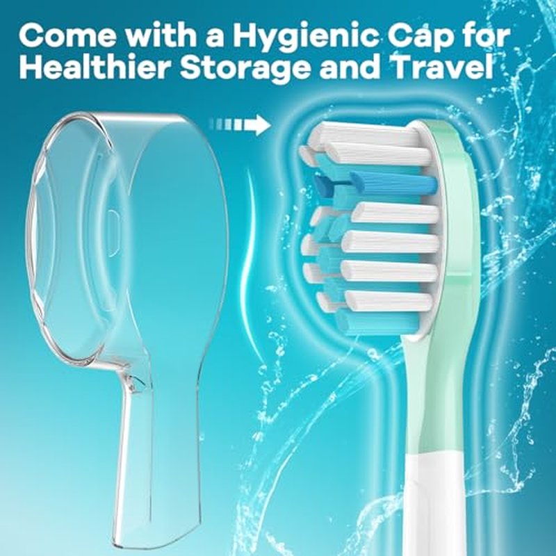 Aoremon Replacement Heads for Sonciare C3: Toothbrush Heads fit for Philips Sonicare 2 Series 3 Series ProtectiveClean DiamondClean FlexCare HealthyWhite 4100 5100 6100 G3 W3 C2 G2 C1, 4 Count,White