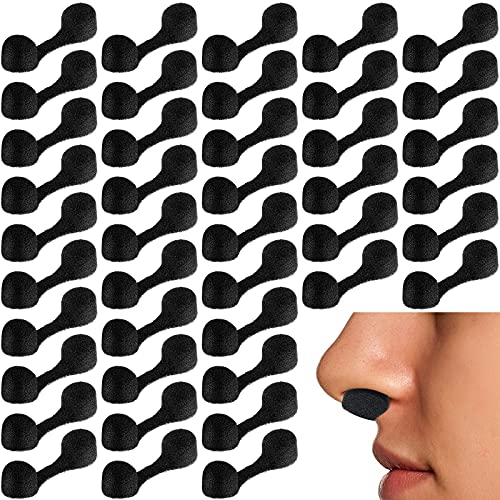 Tondiamo 100 Pieces Nose Plug Filter Disposable Nose Filter Sponge for Women Men Sunless Spray Tanning Outdoor Dust Construction Areas(Black)