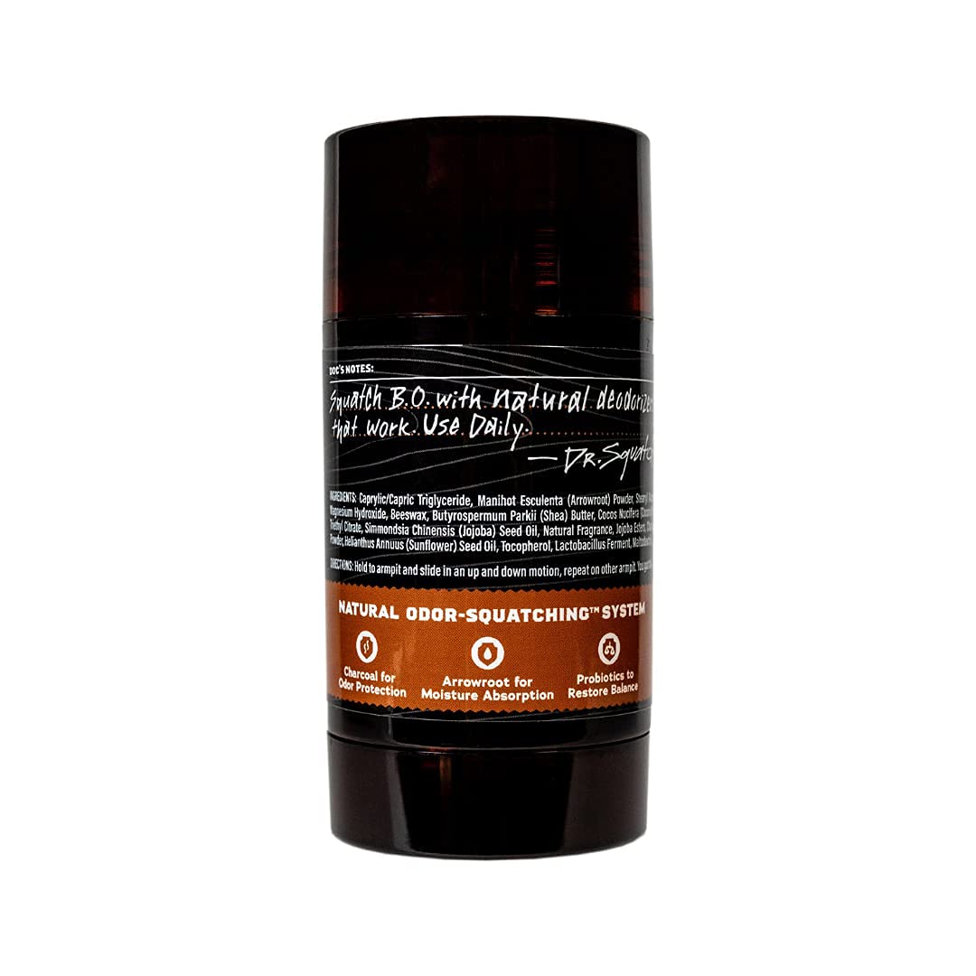 Dr. Squatch Natural Deodorant for Men – Odor-Squatching Men's Deodorant Aluminum Free - Wood Barrel Bourbon 2.65 oz (1 Pack)