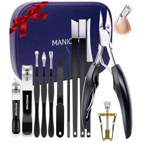 12Pcs Ingrown Toenail Removal Kit-Toenail Clippers for Ingrown & Thick & Hard Nails-Ingrown Toenail Tool with Toe Nail Clippers/Nail Cutter/Pedicure Knife/Callus Remover Tools for Seniors Men Women