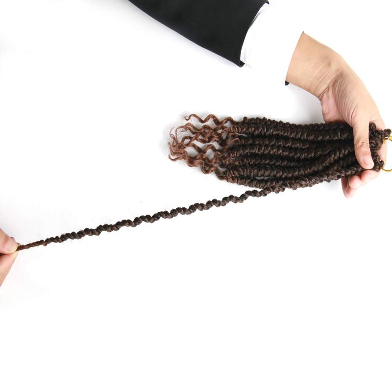 Passion Twist Crochet Ombre Brown Twist Hair - 8 Packs, 12 Inch Short Crochet Braids, Spring Twist, Curly Ends
