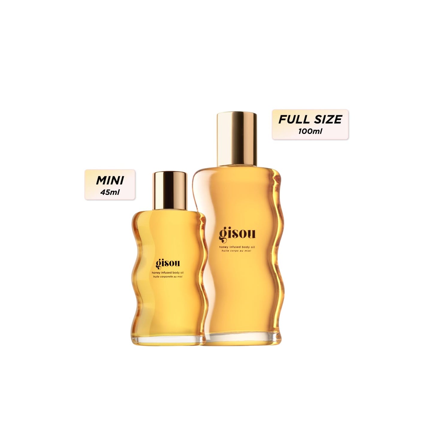 Gisou Honey Infused Body Oil Gold - Lightweight Hydrating Body Oil for Softer, Smoother Skin with Mirsalehi Honey & Bee Garden Oil Blend, 1.5 Fl Oz