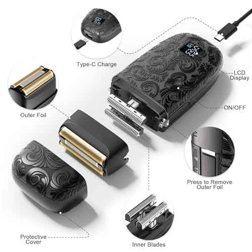 Bestauty Electric Foil Shaver for Men, Travel Razor with Enhanced Triple Head [Ultra-Close Shave], Wet & Dry Beard Shaver, Rechargeable and Cordless Bald Head Shaver, Gifts for Men Father's Day Gift