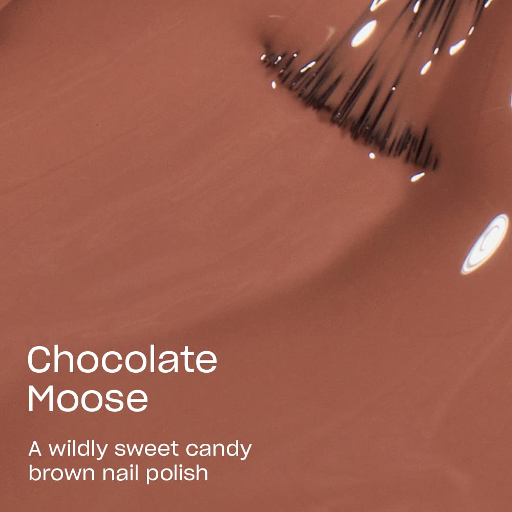 OPI Nail Lacquer Chocolate Moose | Opaque Dark Brown Crème Chip Resistant Nail Polish | Vegan, Fast Drying, Streak Free