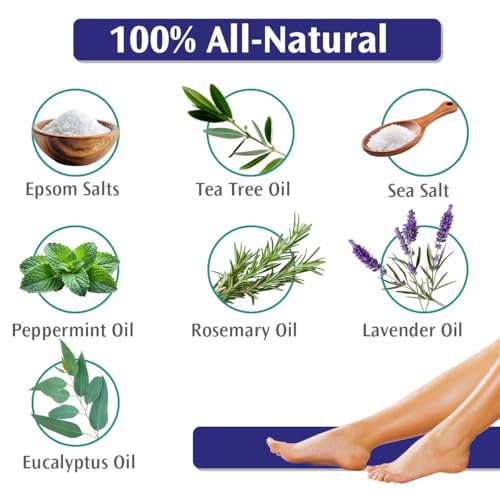 PediFix Soaking Crystals Foot Bath ? 6 Packets ? Therapeutic Foot Soak with Tea Tree Oil & Epsom Salt for Sore, Tired, Achy Feet