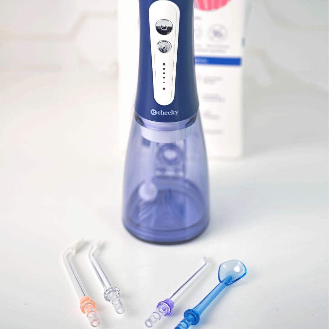 Cheeky Cordless Water Flosser - 5 Pressure Modes, 5 Floss Heads, 300 mL Tank | Deep Clean Teeth & Gums